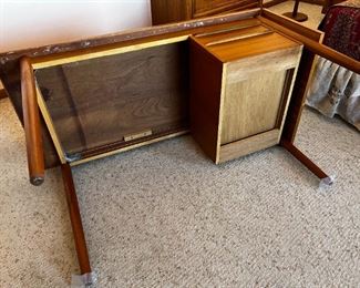 Danish Modern Teak Desk G.V. Gasvig Desk	Table top dimensions without Leaf 48 in x 24 in. With Leaf 64 in x 24 in desk, height, 28.25 inches, 49.25 inches long 24.25 inches deep.	
