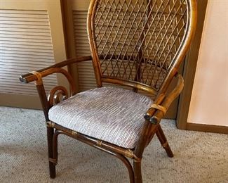 "Vintage Bamboo Rattan Peacock Chair #1 Metro Designs  "	45x27x26in 	HxWxD
