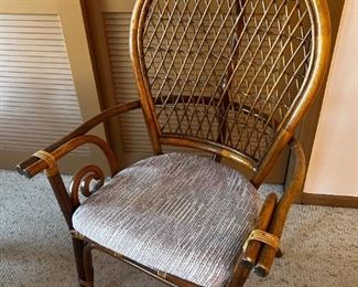"Vintage Bamboo Rattan Peacock Chair #1 Metro Designs  "	45x27x26in 	HxWxD
