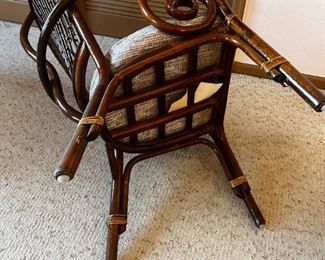 "Vintage Bamboo Rattan Peacock Chair #1 Metro Designs  "	45x27x26in 	HxWxD

