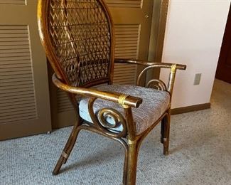 "Vintage Bamboo Rattan Peacock Chair #2 Metro Designs  "	45x27x26in 	HxWxD
