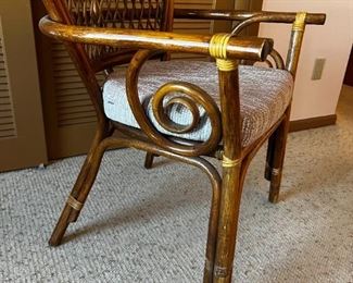 "Vintage Bamboo Rattan Peacock Chair #2 Metro Designs  "	45x27x26in 	HxWxD
