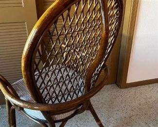 "Vintage Bamboo Rattan Peacock Chair #2 Metro Designs  "	45x27x26in 	HxWxD
