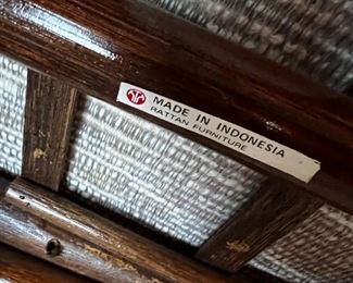 "Vintage Bamboo Rattan Peacock Chair #2 Metro Designs  "	45x27x26in 	HxWxD
