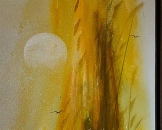 Original Art  Don Chase Summer Flowers MCM Painting 	Frame: 31.2 5 x 25in	
