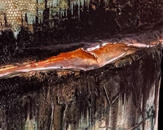 Original Art  Don Chase Lake Side MCM Painting 	Frame: 31.25 x 31.25in	
