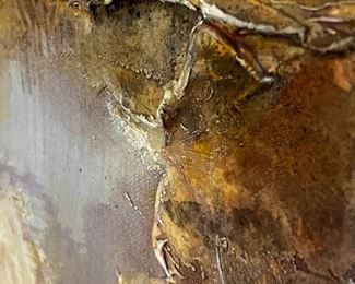 Original Art  Don Chase Beach Cove MCM Painting 	Frame: 31.25 x 31.25in	
