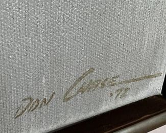 Original Art  Don Chase Beach Cove MCM Painting 	Frame: 31.25 x 31.25in	
