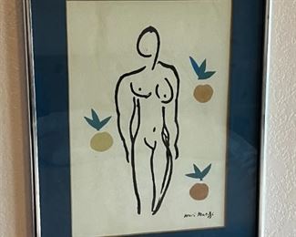 Vintage Henri Matisse Lithograph VERVE - NU AUX ORANGES Framed Art Litho  Frame: 16.25 x 12.25in	
