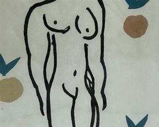 Vintage Henri Matisse Lithograph VERVE - NU AUX ORANGES Framed Art Litho  Frame: 16.25 x 12.25in	
