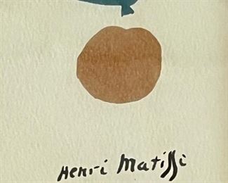 Vintage Henri Matisse Lithograph VERVE - NU AUX ORANGES Framed Art Litho  Frame: 16.25 x 12.25in	
