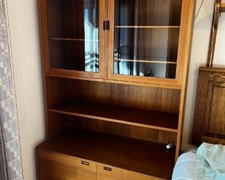 Danish Modern Teak Cabinet Glass Door	75.5 inches tall 43.5 inches wide by 19.5 inches deep.	
