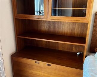 Danish Modern Teak Cabinet Glass Door	75.5 inches tall 43.5 inches wide by 19.5 inches deep.	
