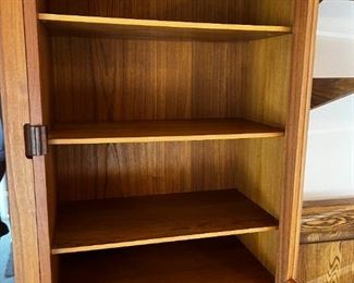 Danish Modern Teak Cabinet Glass Door	75.5 inches tall 43.5 inches wide by 19.5 inches deep.	
