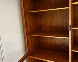Danish Modern Teak Cabinet Glass Door	75.5 inches tall 43.5 inches wide by 19.5 inches deep.	

