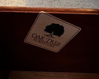 Oak tree furniture, solid oak bed, California king & spring air, back support mattress	headboard height 47 inches tall bed length 86.5 inches total bed with 74 inches bed height 25.5 inches.	
