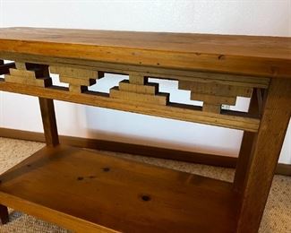 Rustic Southwest Solid Pinewood Console Table 	28 inches tall 46 inches wide 18 inches deep	

