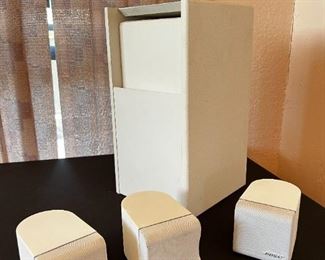 3 Bose cube speakers  w/ Bose acoustamass HT subwoofer	 	
