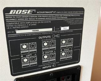 3 Bose cube speakers  w/ Bose acoustamass HT subwoofer	 	
