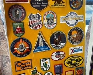 Rare NASA Framed patch collection Railroad, Apollo 24 patches #1	Frame size 21 in x 16 in	
