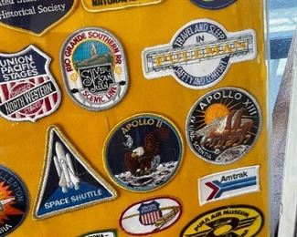 Rare NASA Framed patch collection Railroad, Apollo 24 patches #1	Frame size 21 in x 16 in	
