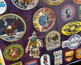 Rare NASA Framed patch collection Railroad, Apollo 24 patches #2	Frame size 21 in x 16 in	
