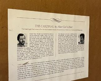 Cardinal Print- The Cardinal - Signed Albert Earl Gilbert 1977	Frame measurements 31 x 25	
