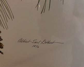 Owl Print- The Screech Owl - Signed Albert Earl Gilbert 1976	Frame measurements 31 x 25	
