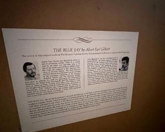 Bluejay Print- The Bluejay - Signed Albert Earl Gilbert 1976	Frame measurements 31 x 25	
