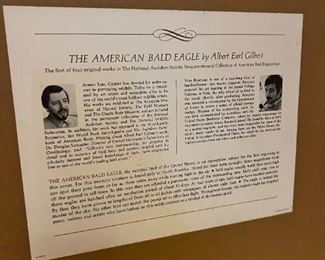 American bald eagle Print- The American bald eagle - Signed Albert Earl Gilbert 1976	Frame measurements 31 x 25	
