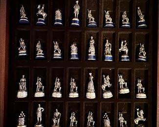 Civil War Pewter Chess Set 1983 Franklin Mint The National Historical Society	Chessboard measurements 13 in x 13 in Figure measurements 2 in	
