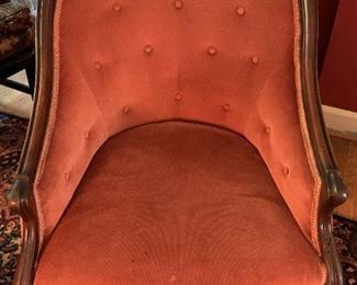 Victorian Style Gentleman’s Chair
This is a rose colored gentleman's chair and is 42" h x 25" d x 27" w. 