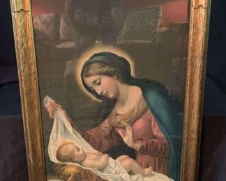 "Madonna And Child" Reproduction Framed Print
This lot includes a reproduction print of the painting "Madonna and Child" also known as "Madonna Of The Veil"

This print is 24" x 38" and is in a wood frame. 