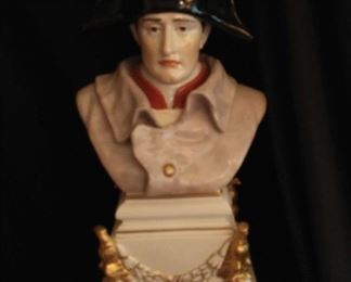 Napoleon Bust
This lot includes a ceramic bust of Napoleon. No markings. Measures 19"H x 10" W x 8"D.
