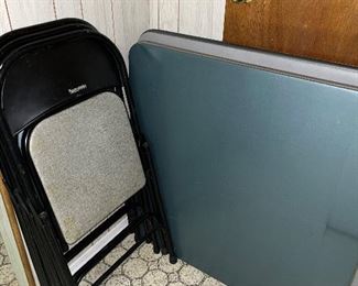 CARD TABLES, FOLDING CHAIRS