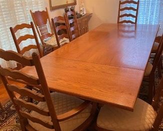 Hard wood  sides fold down , 8 chairs