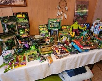 Incredible Hulk Collection of toys and comics