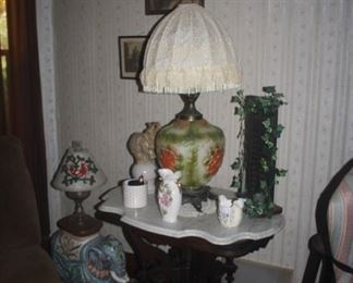 VINTAGE LAMP , PARLOR TABLE