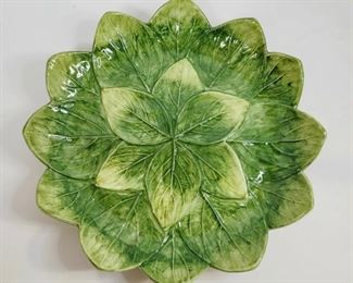 Pair of 10" Raised Edge Leaf Plate Jay Willfred Made in Italy