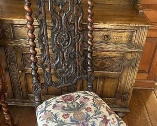 Carved walnut Wilhelminian period chair…a rare and stunning example of 17th C Flemish design