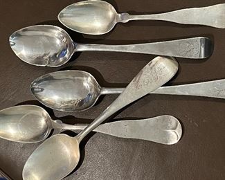 Coin and sterling basting spoons