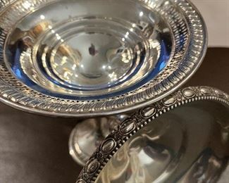 Large sterling candy dishes or rose bowls 