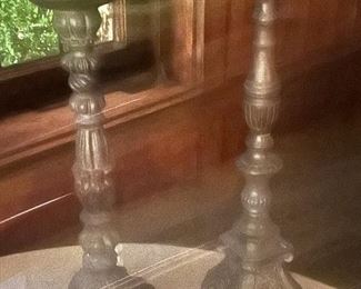 Stunning old English cathedral candlesticks