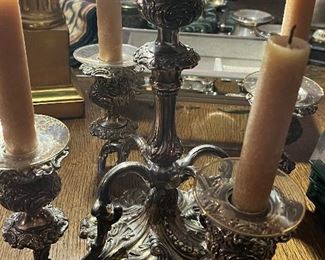 Very old English flush table candelabra 