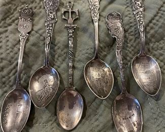 Sterling antique “travels” spoons