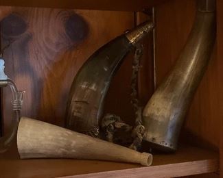 Antique powder horns 