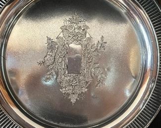 Hand etched heavily fluted tray circa 1920s
