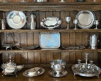 Large collection of Victorian silver plate