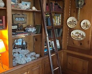 Antique books and English pole ladder