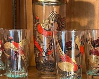 Pheasant shaker and glasses